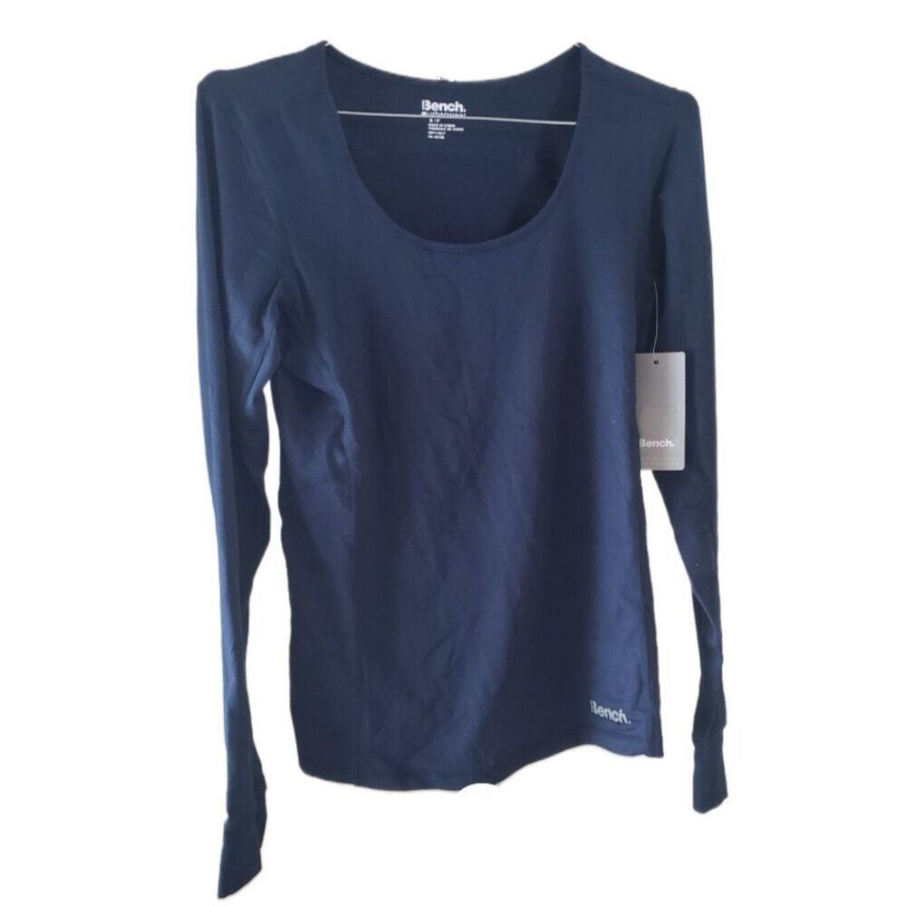 Brand New Bench Figurative Navy Blue Women's Long Sleeve Activewear Top